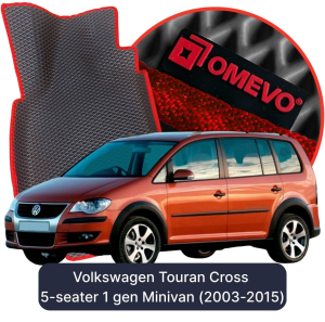 OMEVO 5D Pro EVA Fußmatten für Volkswagen Touran Cross 5-Sitzer 1. gen Minivan (2003-2015)