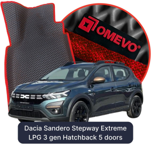 OMEVO 5D Pro EVA Fußmatten für Dacia Sandero Stepway Extreme LPG 3 gen Hatchback 5 Türen (2020-2026)