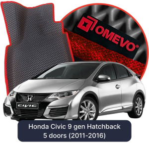 OMEVO 5D Pro EVA Fußmatten für Honda Civic 9. Generation Hatchback 5 Türen (2011-2016)