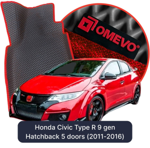 OMEVO 5D Pro EVA Fußmatten für Honda Civic Type R 9. Generation Hatchback 5 Türen (2011-2016)