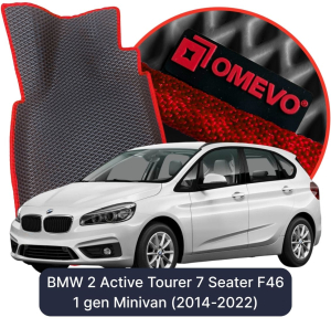 OMEVO 5D Pro EVA Fußmatten für BMW 2 Active Tourer 7-Sitzer F46 1 gen Minivan (2014-2022)
