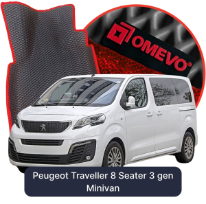 OMEVO 5D Pro EVA Fußmatten für Peugeot Traveller 8-Sitzer 3. gen Minivan (2016-2025)