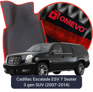 OMEVO 5D Pro EVA Fußmatten für Cadillac Escalade ESV 7-Sitzer 3 gen SUV (2007-2014)