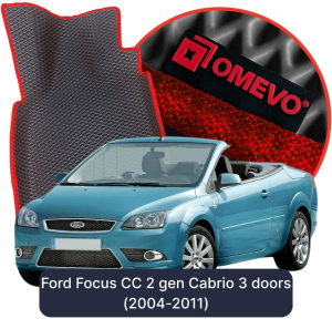 OMEVO 5D Pro EVA Fußmatten für Ford Focus CC 2 gen Cabrio 3 Türen (2004-2011)