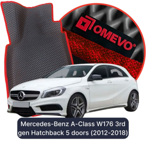 OMEVO 5D Pro EVA Fußmatten für Mercedes-Benz A-Klasse W176 3 gen Hatchback 5 Türen (2012-2018)