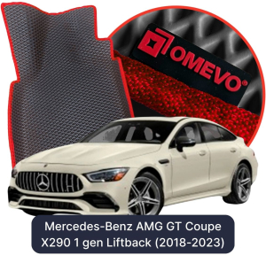 OMEVO 5D Pro EVA Fußmatten für Mercedes-Benz AMG GT 4-Türer Coupe X290 1 gen Liftback (2018-2023)