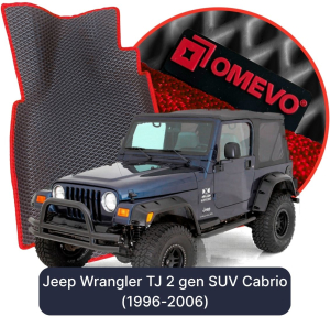 OMEVO 5D Pro EVA Fußmatten für Jeep Wrangler TJ 2. Gen SUV Cabrio (1996-2006)