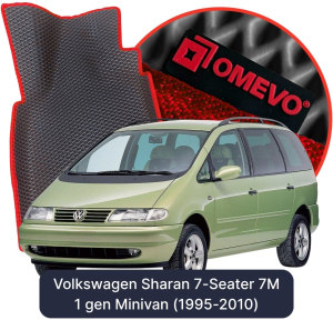 OMEVO 5D Pro EVA Fußmatten für Volkswagen Sharan 7-Sitzer 7M 1. gen Minivan (1995-2010)