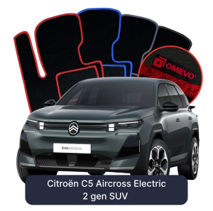 OMEVO Velours-Autofußmatten für Citroën C5 Aircross Elektromotor 2 gen SUV (2025-2026)