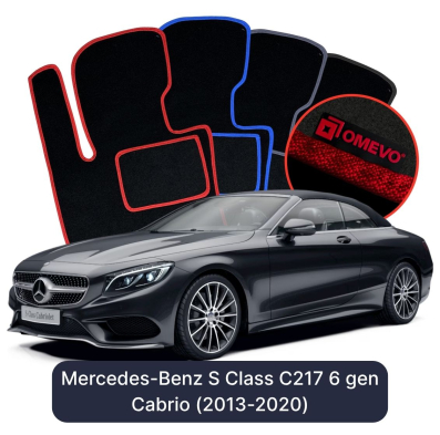 Velours-Autofußmatten OMEVO für Mercedes-Benz S Klasse C217 6 gen Cabrio (2013-2020)