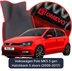 OMEVO 5D Pro EVA Fußmatten für Volkswagen Polo MK5 5. gen Schrägheck (2009-2017)