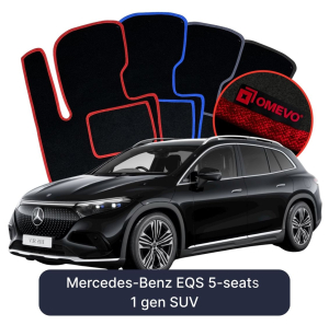 OMEVO Velours-Autofußmatten für Mercedes-Benz EQS 5-Sitzer 1 gen SUV (2021-2025)