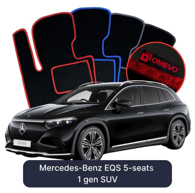 Velours-Autofußmatten OMEVO für Mercedes-Benz EQS 5-Sitzer 1 gen SUV (2021-2025)