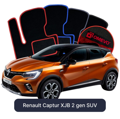 Velours-Autofußmatten OMEVO für Renault Captur XJB 2 gen SUV (2019-2026)