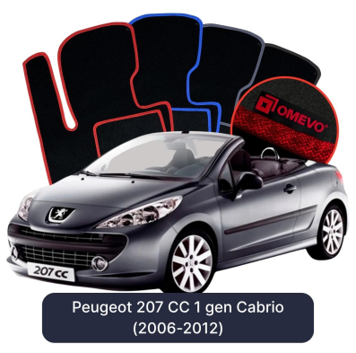 Velours-Autofußmatten OMEVO für Peugeot 207 CC 1 gen Cabrio (2006-2012)