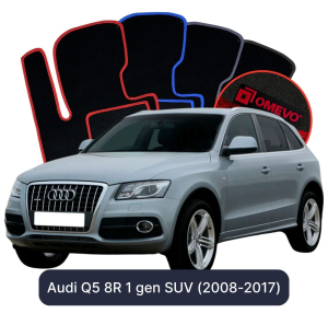 OMEVO Velours-Autofußmatten für Audi Q5 8R 1 gen SUV (2008-2017)