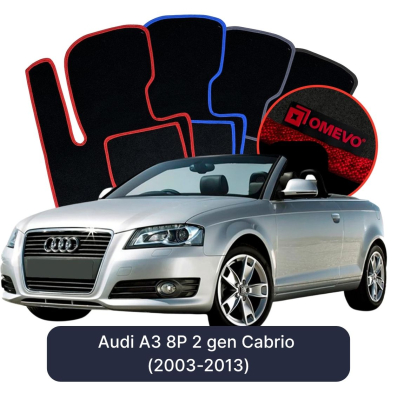 Velours-Autofußmatten OMEVO für Audi A3 8P 2 gen Cabrio (2003-2013)
