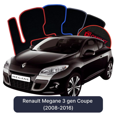 Velours-Autofußmatten OMEVO für Renault Megane 3 gen Coupe (2008-2016)