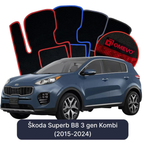 OMEVO Velours-Autofußmatten für Kia Sportage 4 gen SUV (2015-2021)