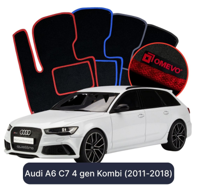 Velours-Autofußmatten OMEVO für Audi A6 C7 4 gen Kombi (2011-2018)
