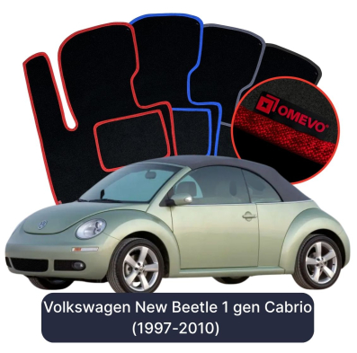 Velours-Autofußmatten OMEVO für Volkswagen New Beetle 1 gen Cabrio (1997-2010)