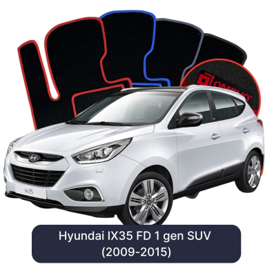 Velours-Autofußmatten OMEVO für Hyundai IX35 FD 1 gen SUV (2009-2015)