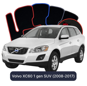 OMEVO Velours-Autofußmatten für Volvo XC60 1 gen SUV (2008-2017)