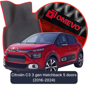 OMEVO 5D Pro EVA Fußmatten für Citroën C3 3 gen Hatchback 5 Türen (2016-2024)