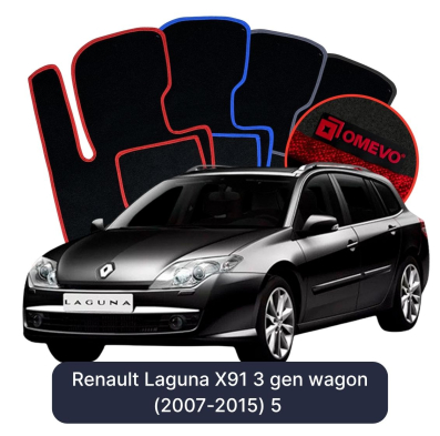 Velours-Autofußmatten OMEVO für Renault Laguna X91 3 gen Kombi (2007-2015)