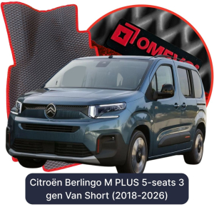 OMEVO 5D Pro EVA Fußmatten für Citroën Berlingo M PLUS 5-Sitzer 3 gen KombiVan Kurz (2018-2026)