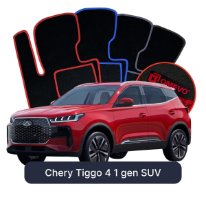 OMEVO Velours-Autofußmatten für Chery Tiggo 4 1 gen SUV (2020–2025)