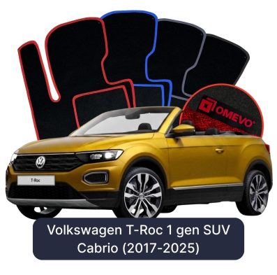 Velours-Autofußmatten OMEVO für Volkswagen T-Roc 1 gen SUV Cabrio (2017-2025)