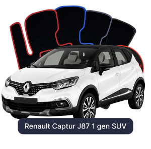 OMEVO Velours-Autofußmatten für Renault Captur J87 1 gen SUV (2013-2019)