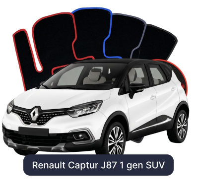 Velours-Autofußmatten OMEVO für Renault Captur J87 1 gen SUV (2013-2019)