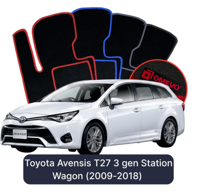 Velours-Autofußmatten OMEVO für Toyota Avensis T27 3 gen Kombi (2009-2018)