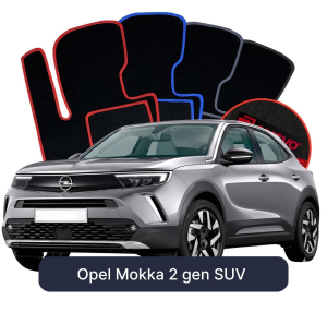 OMEVO Velours-Autofußmatten für Opel Mokka 2 gen SUV (2020-2025)