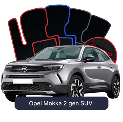 Velours-Autofußmatten OMEVO für Opel Mokka 2 gen SUV (2020-2025)