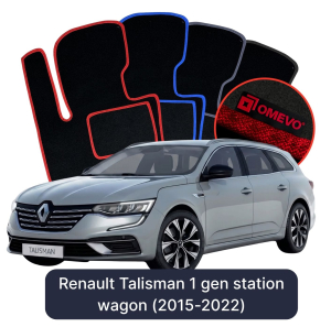 OMEVO Velours-Autofußmatten für Renault Talisman 1 gen Kombi (2015-2022)