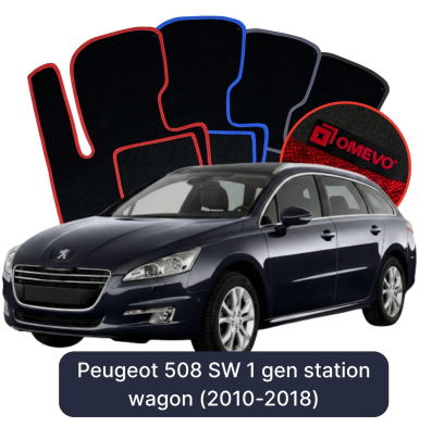Velours-Autofußmatten OMEVO für Peugeot 508 SW 1 gen Kombi (2010-2018)