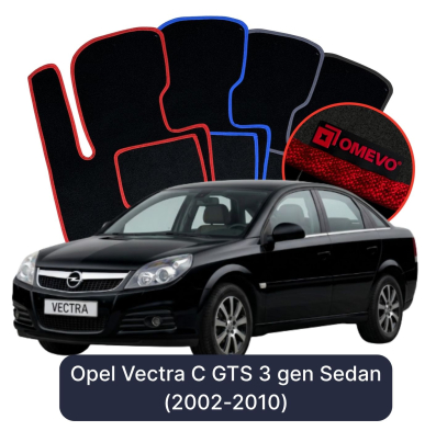 Velours-Autofußmatten OMEVO für Opel Vectra C GTS 3 gen Limousine (2002-2010)