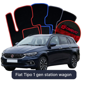 OMEVO Velours-Autofußmatten für Fiat Tipo 1 gen Kombi (2015-2025)