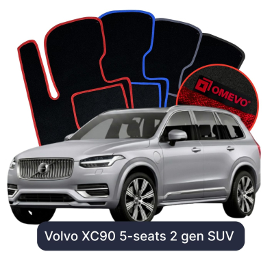 Velours-Autofußmatten OMEVO für Volvo XC90 5-Sitzer 2 gen SUV (2015-2025)