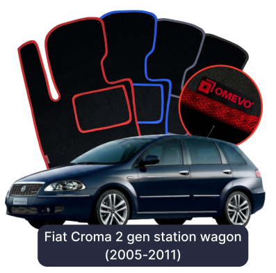 Velours-Autofußmatten OMEVO für Fiat Croma 2 gen Kombi (2005-2011)