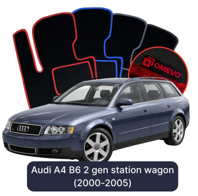 Velours-Autofußmatten OMEVO für Audi A4 B6 2 gen Kombi (2000-2005)