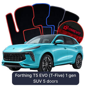 OMEVO Velours-Autofußmatten für Forthing T5 EVO (T-Five) 1 gen SUV 5 Türer (2020-2025)