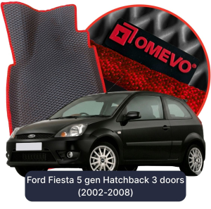 OMEVO 5D Pro EVA Fußmatten für Ford Fiesta 5. gen Hatchback 3 Türen (2002-2008)