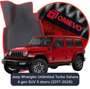 OMEVO 5D Pro EVA Fußmatten für Jeep Wrangler Unlimited Turbo Sahara 4. Gen SUV 5 Türen (2020-2025)