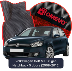 OMEVO 5D Pro EVA Fußmatten für Volkswagen Golf MK6 6. Gen Hatchback (2008-2016)