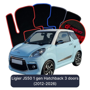 OMEVO Velours-Autofußmatten für Ligier JS50 1 gen Hatchback 3 Türen (2012-2025)