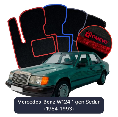 Velours-Autofußmatten OMEVO für Mercedes-Benz W124 1 gen Limousine (1984-1993)